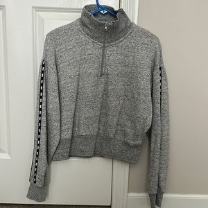 Victoria’s secret PINK - Grey cropped quarter zip - Mock neck - Size: Medium.